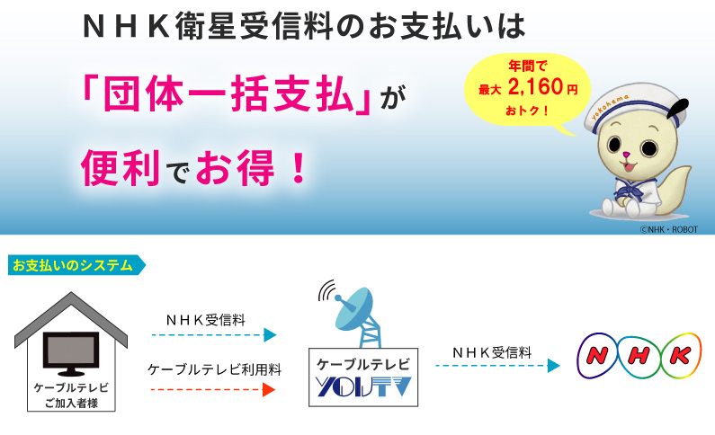NHK衛星受信料のお支払いは「団体一括支払い」が便利でおトク！
