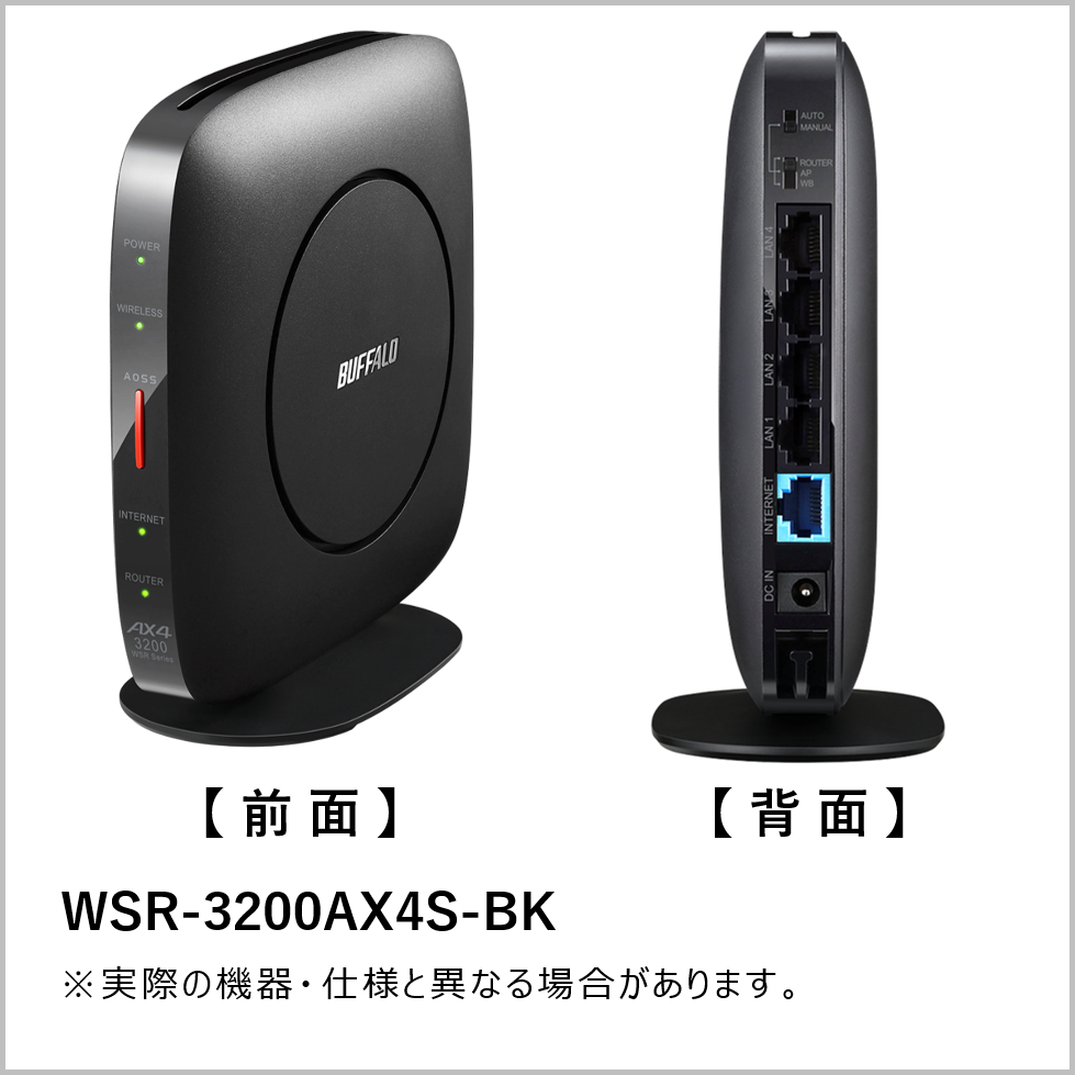 buffalo製Wi-Fi6対応ルーターWSR-3200AX4S-BK