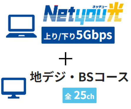 Netyou光5ギガと地デジBSコース